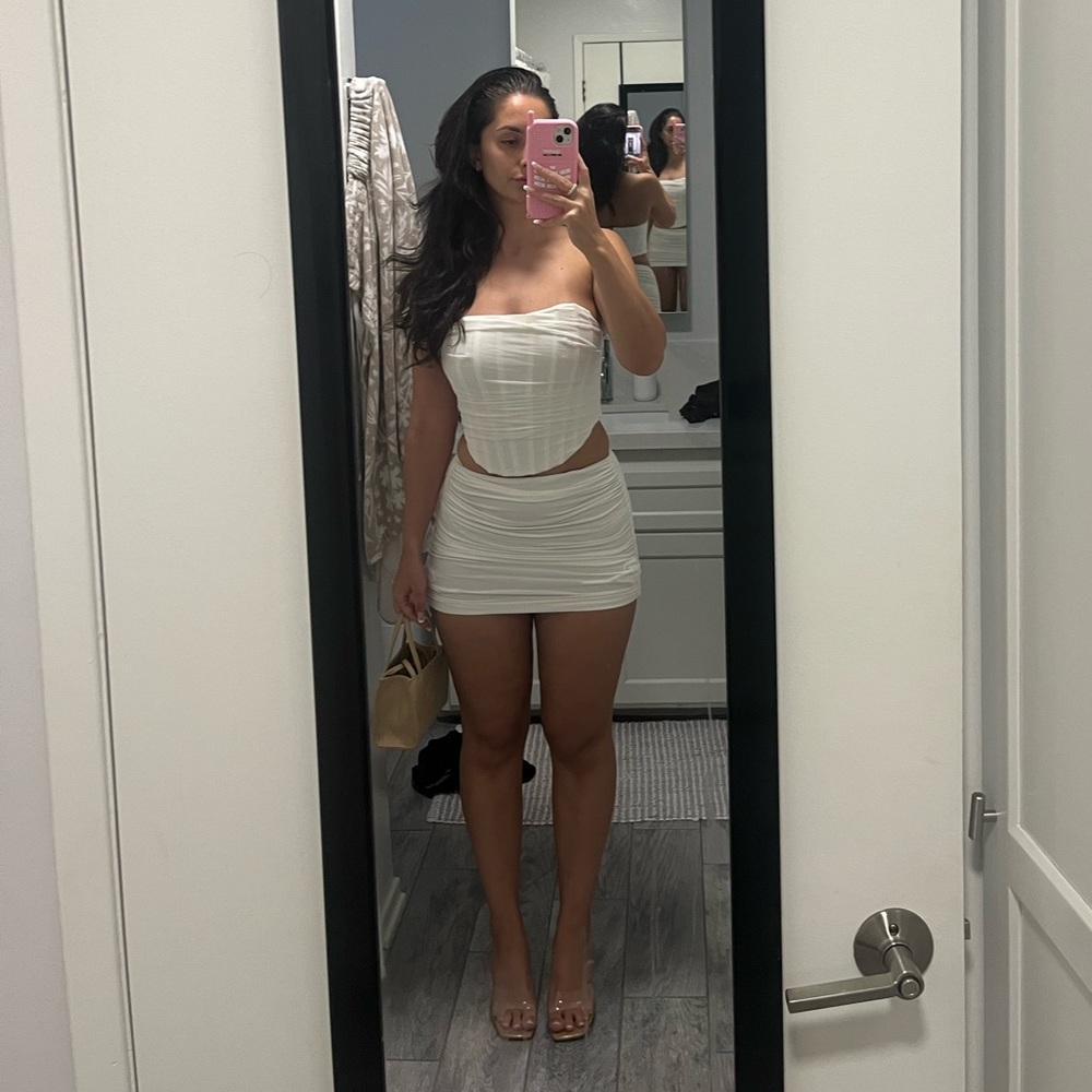 Bombshell Ruched Mini Skirt Set